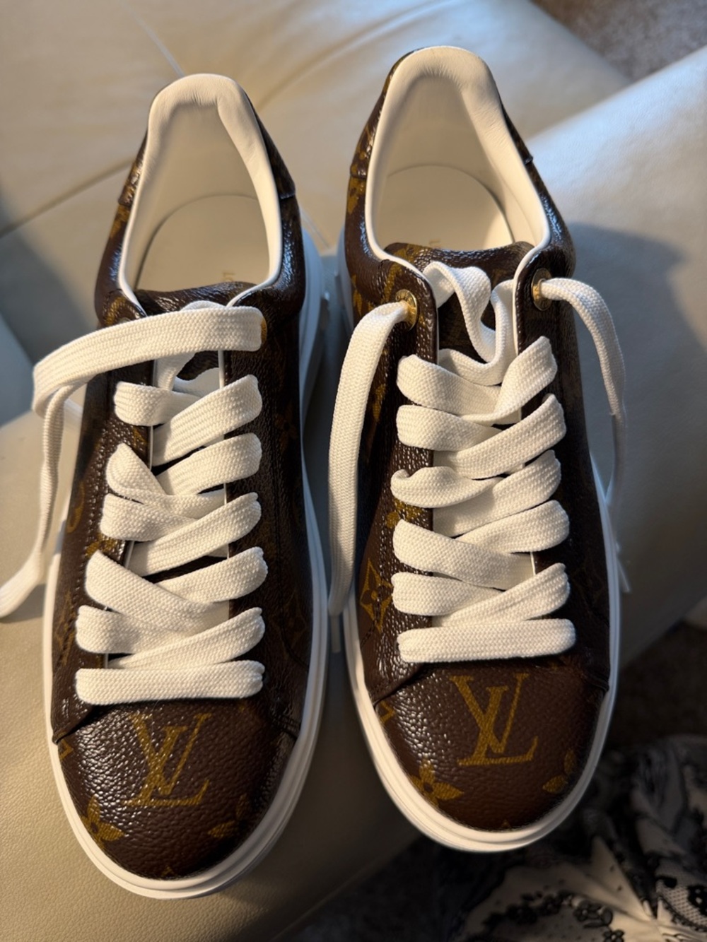 Louis Vuitton Monogram Low-Top Sneaker in Brown with White Sole